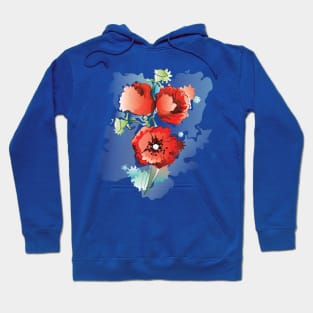 Red Poppy Flowers Hoodie